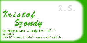 kristof szondy business card